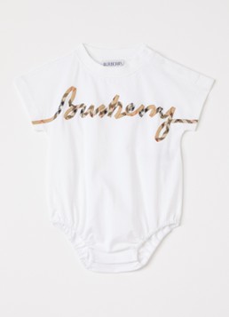 Burberry Meisjes Dolby romper met logo in de kleur Wit, maat: 62