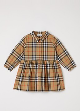 Burberry Meisjes Winifred jurk met ruitdessin in de kleur Camel, maat: 12M=80