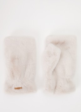 Barts Dames Britamu handschoenen van imitatiebond in de kleur Creme, maat: OS