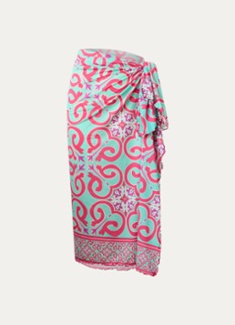 Goldbergh Dames Starlis pareo wikkelrok met print in de kleur Turquoise, maat: ONE SIZE