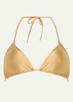 Goldbergh Dames Velora triangel bikinitop met uitneembare vulling in de kleur Goud, maat: S