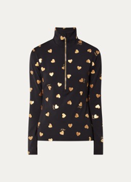 Goldbergh Dames Aimi skipully met print en halve rits in de kleur Zwart, maat: M