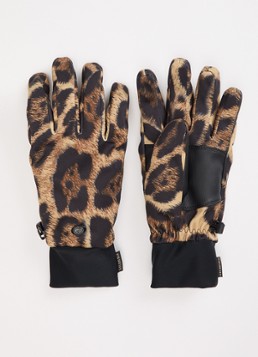 Goldbergh Dames Softy handschoenen met panterprint in de kleur Bruin, maat: 8