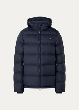 Gant Heren Active Cloud puffer jack met afneembare capuchon en ritszakken in de kleur Donkerblauw, maat: XXXL