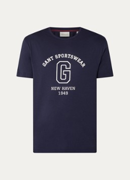 Gant Heren College G T-shirt met logoprint in de kleur Donkerblauw, maat: XXXL