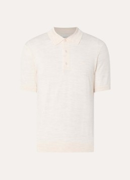 Gant Heren Fijngebreide regular fit polo van merino wol met logoborduring in de kleur Creme, maat: XXXL