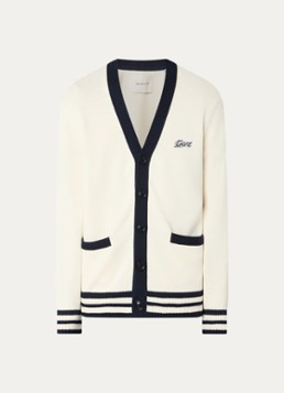 Gant Heren Fijngebreid vest met logoborduring in de kleur Creme, maat: M