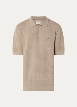 Gant Heren Regular fit polo met structuur in de kleur Donkerbeige, maat: XXXL