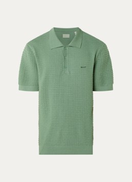Gant Heren Regular fit polo met structuur in de kleur Groen, maat: S