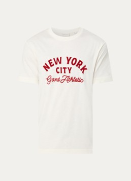 Gant Heren T-shirt met print in de kleur Gebroken wit, maat: XXXL