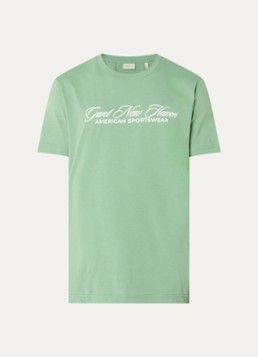 Gant Heren T-shirt met print in de kleur Lichtgroen, maat: XXXL
