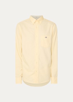 Gant Heren Regular fit overhemd met logo en borstzak in de kleur Geel, maat: XXL