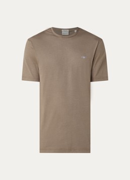 Gant Heren T-shirt met logo in de kleur Lichtbruin, maat: XXXL