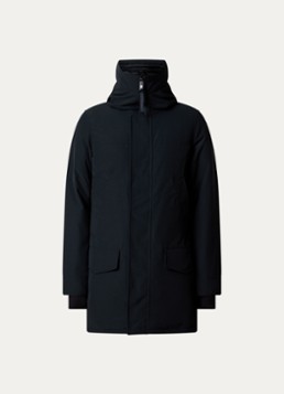 Canada Goose Heren Langford parka met donsvulling en logo in de kleur Zwart, maat: XS