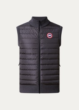 Canada Goose Heren Hybridge ribgebreid vest van wol met gewatteerd voorpand in de kleur Antraciet, maat: L