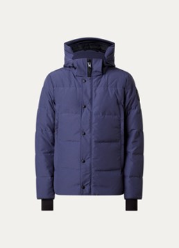 Canada Goose Heren Wyndham gewatteerde parka met donsvulling en waterafstotende coating in de kleur Indigo, maat: XL