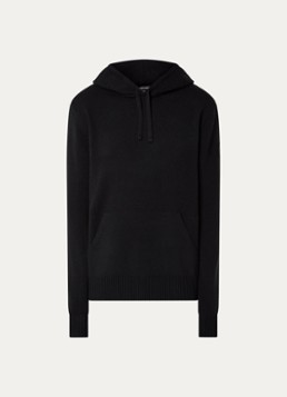 Canada Goose Heren Fijngebreide trui van wol met capuchon in de kleur Zwart, maat: XL