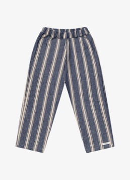 Donsje Amsterdam Jongens Menno broek met streepprint in de kleur Blauw, maat: 6-7Y=128