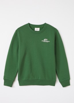 Les Deux Jongens Exhibition sweater met logo- en backprint in de kleur Groen, maat: 116