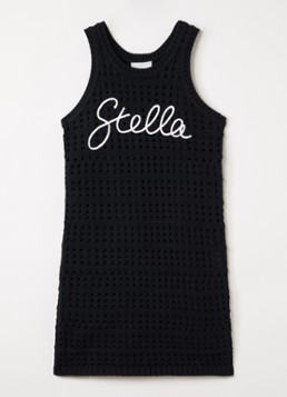 Stella McCartney Meisjes Stella jurk met borduring in de kleur Zwart, maat: 152
