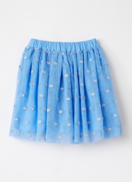 Stella McCartney Meisjes Rok van tulle met bloemborduring in de kleur Blauw, maat: 128