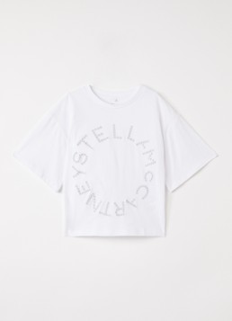 Stella McCartney Meisjes T-shirt met logoborduring in de kleur Wit, maat: 104