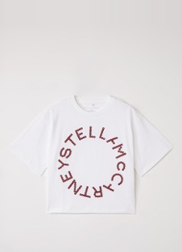Stella McCartney Meisjes T-shirt met logoborduring in de kleur Wit, maat: 14J=164