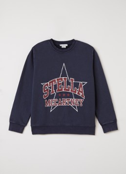 Stella McCartney Jongens Sweater met logoprint in de kleur Indigo, maat: 10J=140
