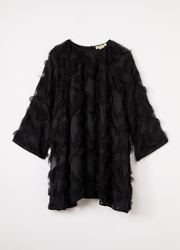 Stella McCartney Meisjes Jurk met franjes in de kleur Zwart, maat: 12J=152
