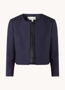 Hobbs Dames Elize cropped blazer met structuur in de kleur Donkerblauw