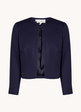 Hobbs Dames Elize cropped blazer met structuur in de kleur Donkerblauw