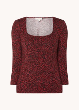 Hobbs Dames Debbie top met dierenprint in de kleur Donkerrood