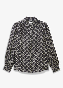 Hobbs Dames Paulina blouse met grafische print in de kleur Donkerblauw