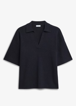Hobbs Dames Lenora fijngebreide trui met polokraag in de kleur Donkerblauw
