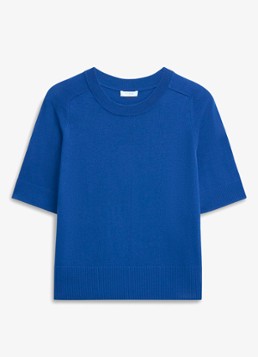 Hobbs Dames Leena fijngebreide top in wolblend in de kleur Blauw