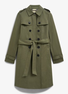 Hobbs Dames Skylar trenchcoat met steekzakken in de kleur Olijfgroen