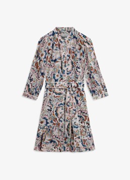 Hobbs Dames Hope mini jurk met strikceintuur en print in de kleur Donkerblauw