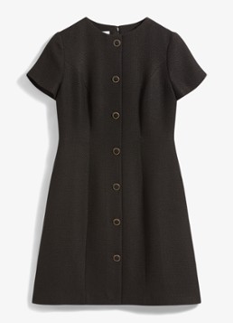 Hobbs Dames Elowen mini jurk met knoopsluiting in de kleur Zwart