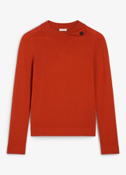Hobbs Dames Thalia fijngebreide trui van merino wol en kasjmier in de kleur Donkeroranje