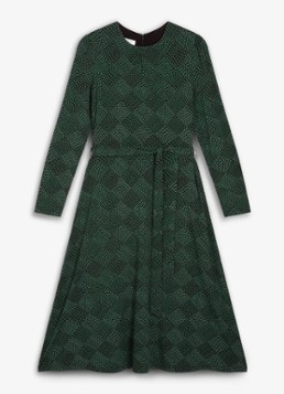 Hobbs Dames Dakota midi jurk met ruit dessin in de kleur Donkergroen