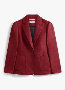 Hobbs Dames Lilla single-breasted blazer van wol met visgraatdessin in de kleur Donkerroze