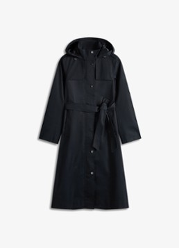 Hobbs Dames Felicia regenjas met capuchon en steekzakken in de kleur Donkerblauw