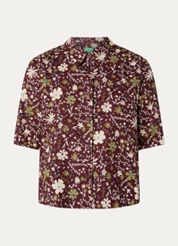 Benetton Dames Blouse met print in de kleur Roodbruin
