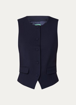Benetton Dames Gilet met ronde hals in de kleur Donkerblauw