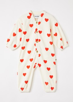 Mini Rodini Meisjes Hearts babypak met print in de kleur Gebroken wit, maat: 56/62