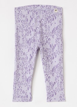 Mini Rodini Meisjes Legging met panterprint in de kleur Paars, maat: 80/86