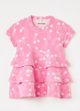 Mini Rodini Meisjes Starfall jurk met print in de kleur Roze, maat: 80/86