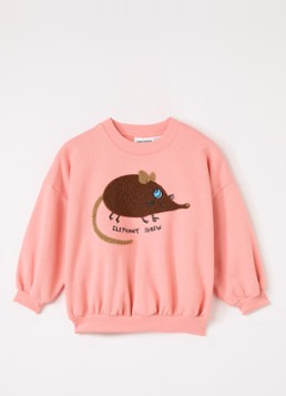 Mini Rodini Meisjes Elephant Shrew sweater met borduring in de kleur Roze, maat: 92/98