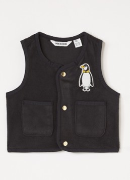 Mini Rodini Meisjes Penguin gilet van fleece in de kleur Zwart, maat: 92/98