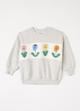 Mini Rodini Meisjes Violas sweater met print in de kleur Grijs, maat: 92/98